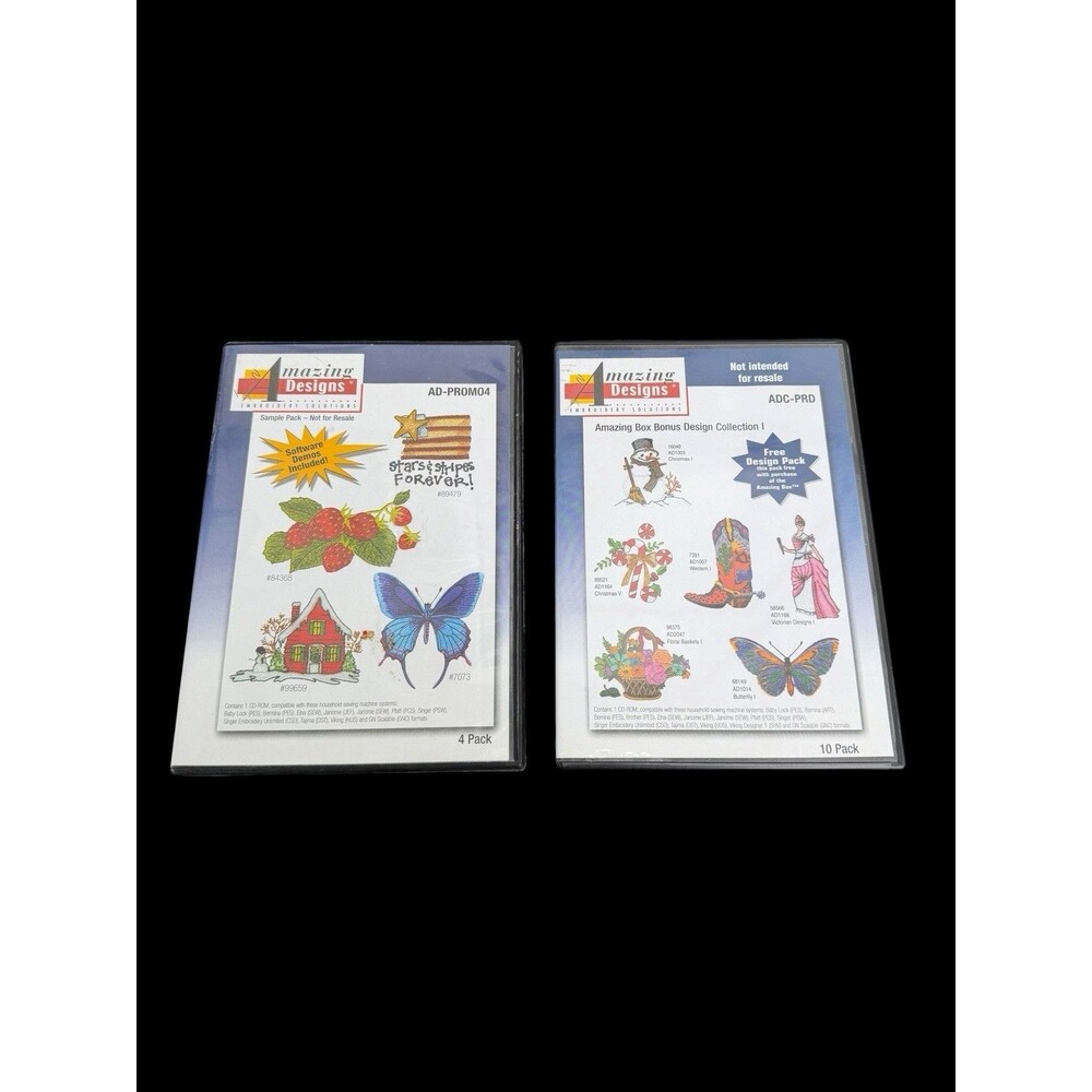 Lot Of 2 Amazing Designs Embroidery Solutions Promo Designs AD-PROM04 & ADC-PRD